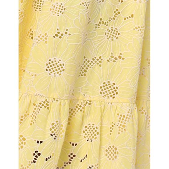 NEW LULUS eloise eyelet midi dress in yellow - Picture 2 of 2